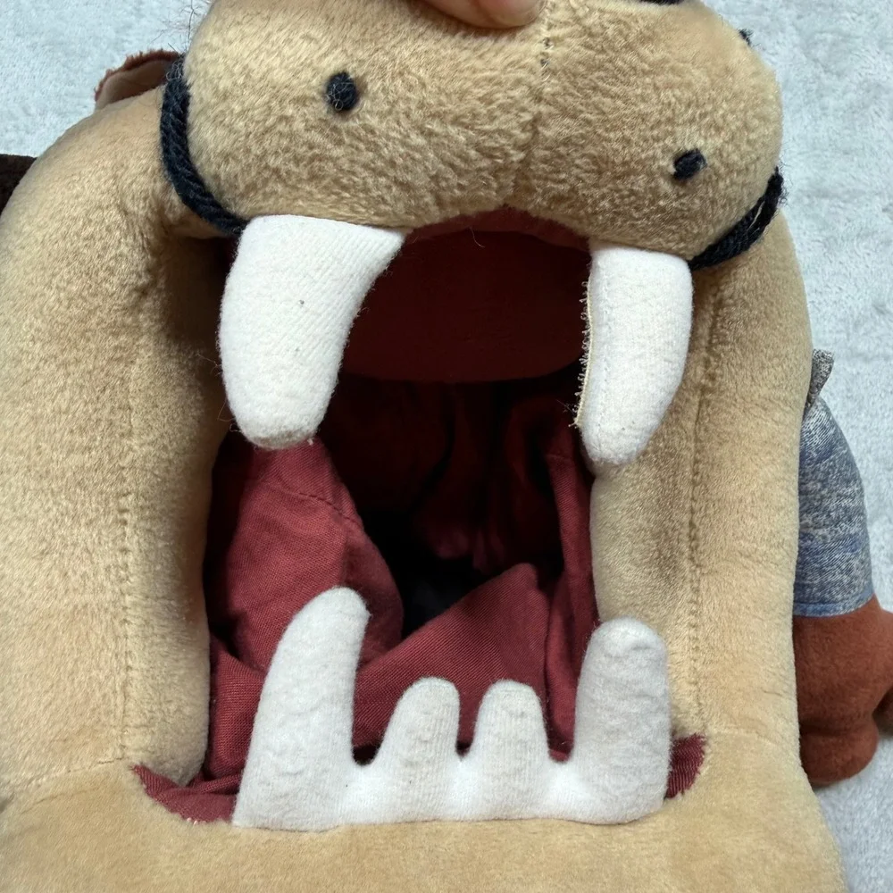 Vintage 90s Brown Blue Polyester Looney Tunes Taz Plush Backpack‎ OS